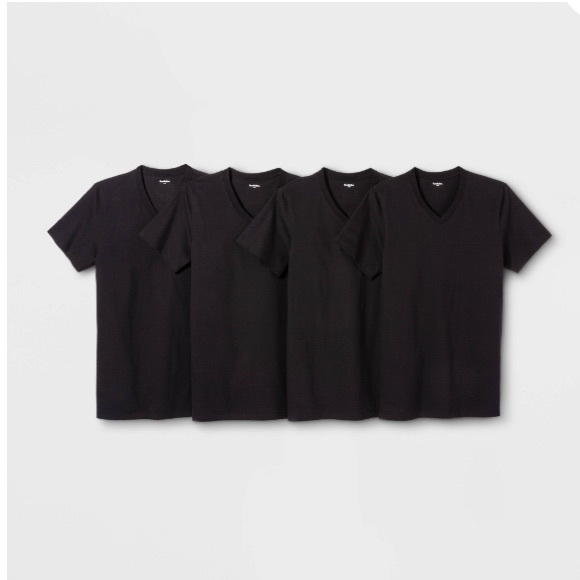 Goodfellow & Co Shirts Mens 4 Pack Short Sleeve V Neck Undershirt